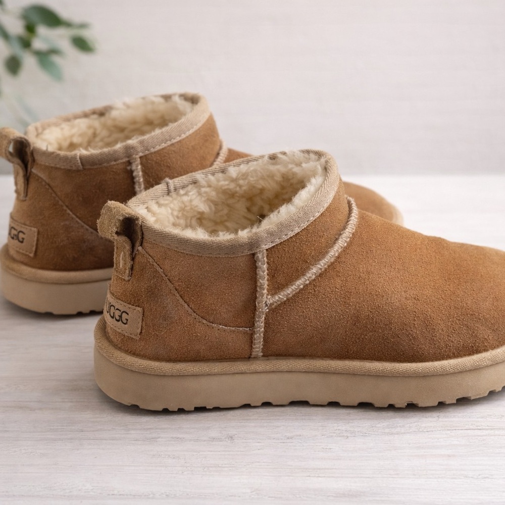 UGG Tan Ankle Boots with Cream Lining